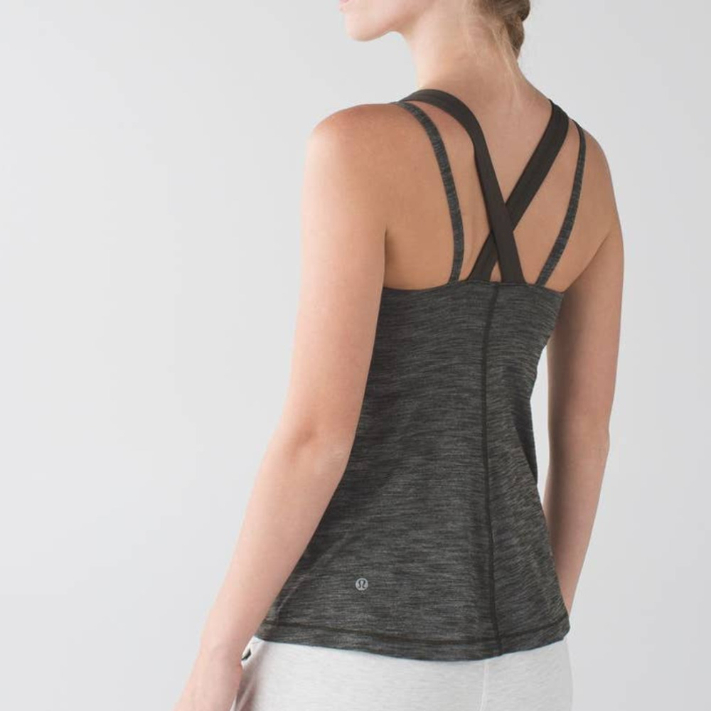 Lululemon Run For Gold Tank Heathered Gator Green Deep Camo size 8
